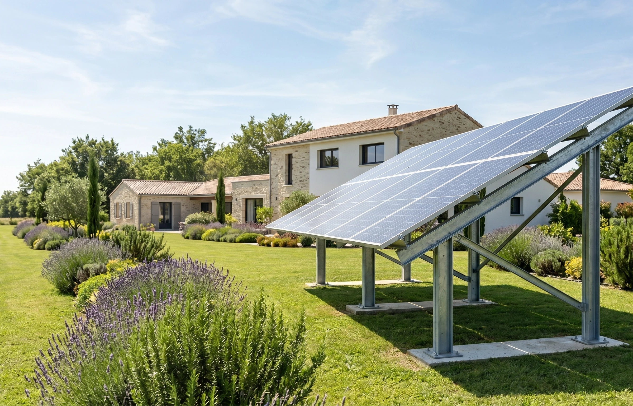 Structure extérieure photovoltaïque pour installation solaire résidentielle